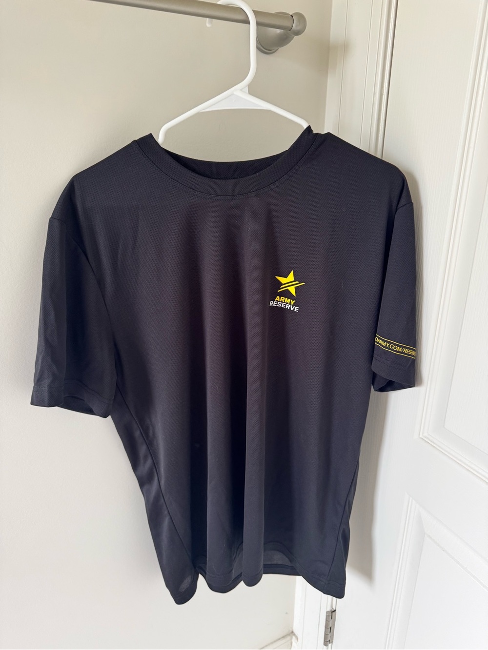 Men's Black Short Sleeve Performance Tee with Yellow Logo